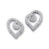 Thumbnail Image 1 of Previously Owned Diamond Heart Earrings 1/5 ct tw Round-cut Sterling Silver