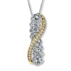 Thumbnail Image 1 of Previously Owned Diamond Necklace 1 ct tw Round-cut 14K Two-Tone Gold