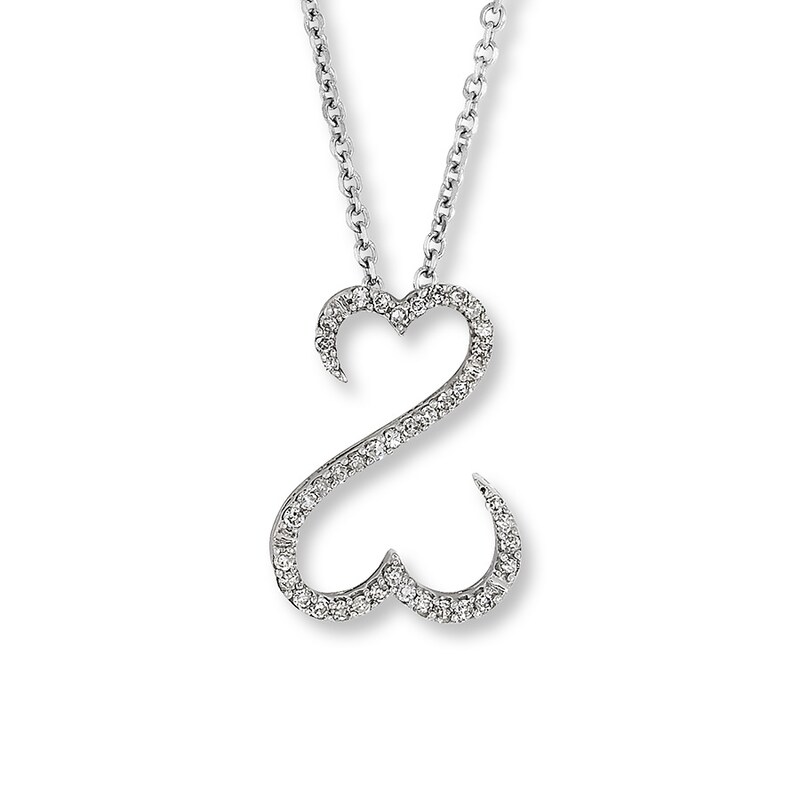 Main Image 2 of Previously Owned Necklace 1/10 ct tw Diamonds 14K White Gold
