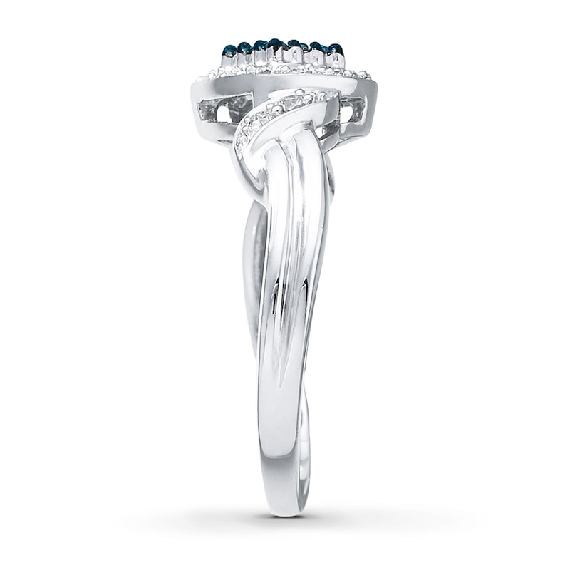 Main Image 3 of Previously Owned Blue Diamond Ring 1/4 ct tw 10K White Gold