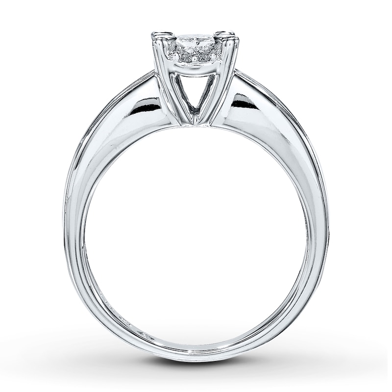 Main Image 2 of Previously Owned Diamond Engagement Ring 3/4 ct tw Princess-cut 14K White Gold
