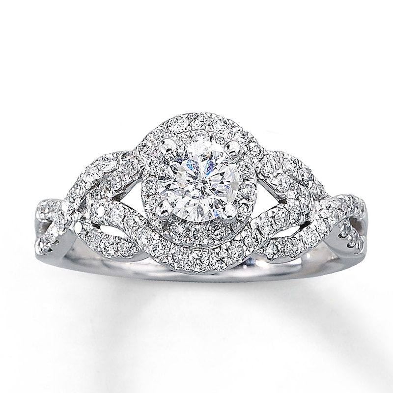 Main Image 1 of Previously Owned Diamond Engagement Ring 1 ct tw 14K White Gold