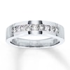 Thumbnail Image 1 of Previously Owned Men's Diamond Wedding Band 3/4 ct tw Square-Cut 10K White Gold