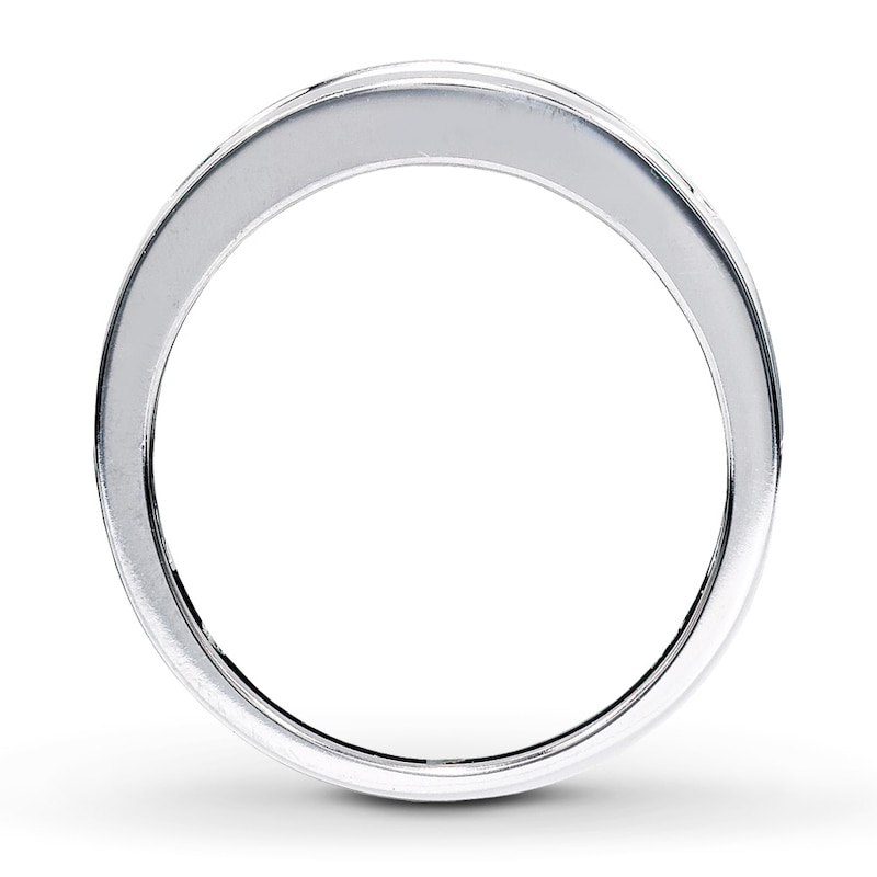 Main Image 2 of Previously Owned Men's Diamond Wedding Band 3/4 ct tw Square-Cut 10K White Gold