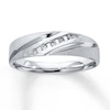 Thumbnail Image 0 of Previously Owned Men's Diamond Wedding Band 1/15 ct tw Round-cut 10K White Gold