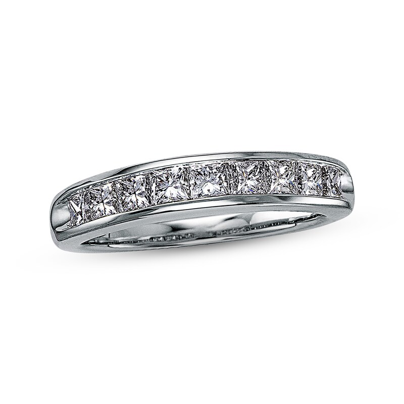 Main Image 1 of Previously Owned Diamond Anniversary Ring 1 ct tw Princess-cut 18K White Gold