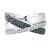 Thumbnail Image 1 of Previously Owned Black & White Diamond Ring 1/4 ct tw Sterling Silver