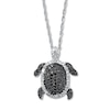 Thumbnail Image 1 of Previously Owned Turtle Necklace 1/4 ct tw Diamonds Sterling Silver