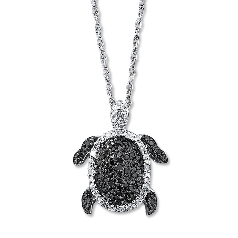 Main Image 1 of Previously Owned Turtle Necklace 1/4 ct tw Diamonds Sterling Silver