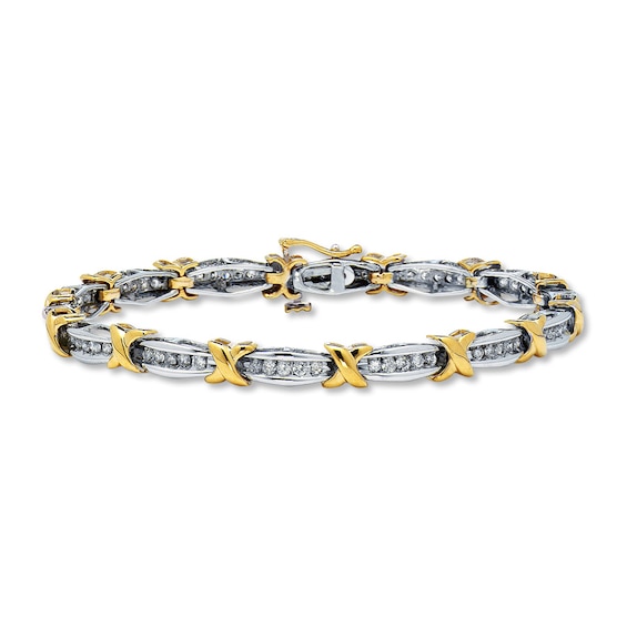 Previously Owned Diamond Bracelet 1 ct tw 10K Two-Tone Gold 7"