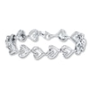 Thumbnail Image 1 of Previously Owned Diamond Heart Bracelet 1/8 ct tw Round-cut Sterling Silver 7.5"