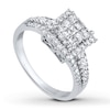 Thumbnail Image 1 of Previously Owned Diamond Ring 1 ct tw Princess & Round 14K White Gold