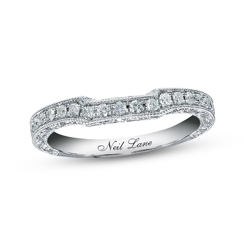 Main Image 1 of Previously Owned Neil Lane Diamond Wedding Band 1/3 ct tw Round-cut 14K White Gold Size 5