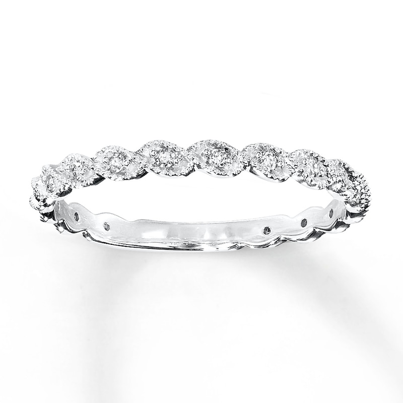 Main Image 1 of Previously Owned Anniversary Ring 1/10 ct tw Round-cut Diamonds 14K White Gold