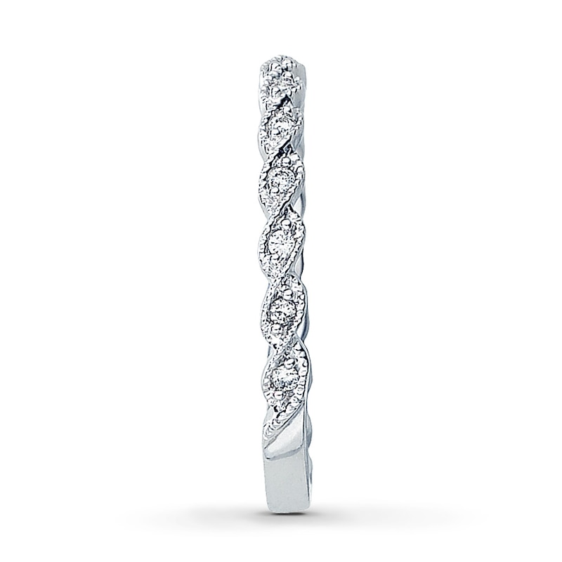 Main Image 3 of Previously Owned Anniversary Ring 1/10 ct tw Round-cut Diamonds 14K White Gold
