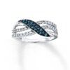 Thumbnail Image 0 of Previously Owned Blue & White Diamond Ring 1/3 ct tw 10K White Gold