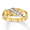 Thumbnail Image 1 of Previously Owned Men's Diamond Wedding Band 1/4 ct tw Round-cut 10K Yellow Gold
