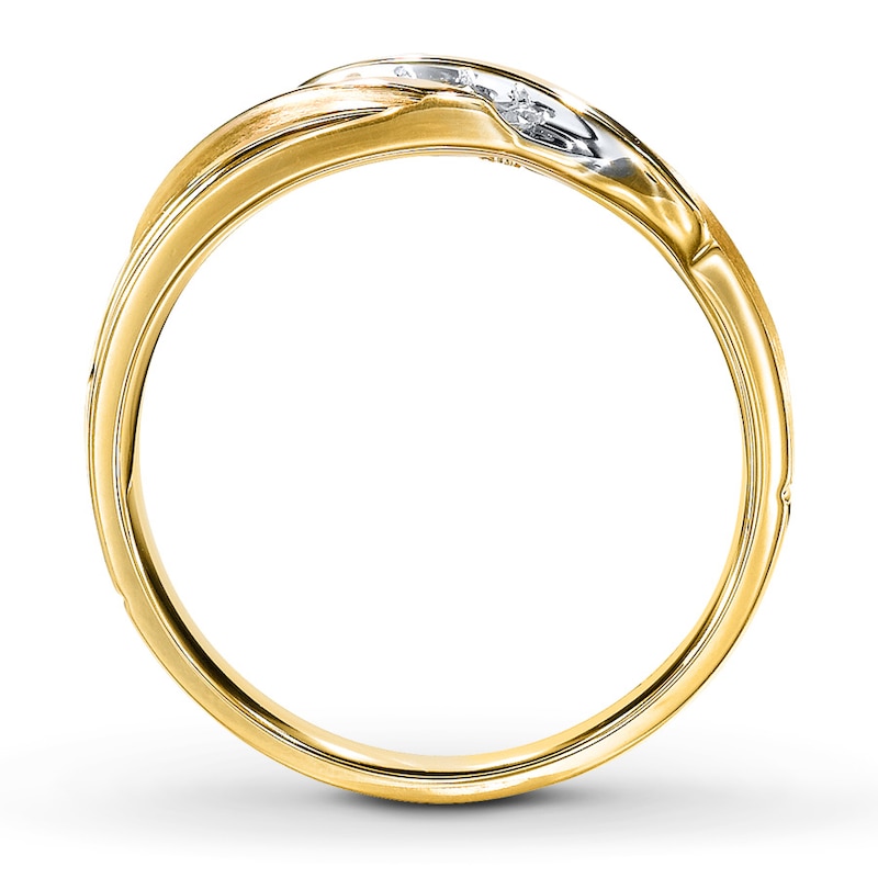 Main Image 2 of Previously Owned Men's Diamond Wedding Band 1/4 ct tw Round-cut 10K Yellow Gold
