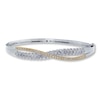 Thumbnail Image 1 of Previously Owned Diamond Bangle Bracelet 2 ct tw Round-cut 14K Two-Tone Gold