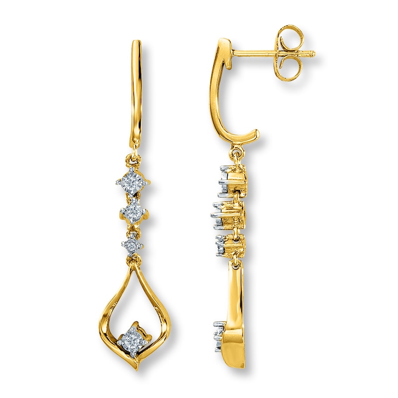 Main Image 1 of Previously Owned Diamond Earrings 1/10 ct tw 10K Yellow Gold