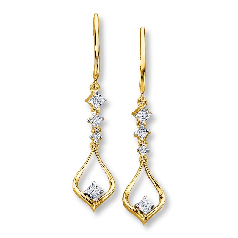 Main Image 2 of Previously Owned Diamond Earrings 1/10 ct tw 10K Yellow Gold