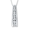 Thumbnail Image 1 of Previously Owned Diamond Necklace 1/2 ct tw Baguette & Round 10K White Gold