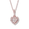 Thumbnail Image 1 of Previously Owned Diamond Heart Necklace 1/4 Carat tw 10K Rose Gold