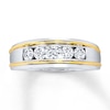 Thumbnail Image 1 of Previously Owned Diamond Men's Wedding Band 3/4 ct tw Round-cut 10K Two-Tone Gold