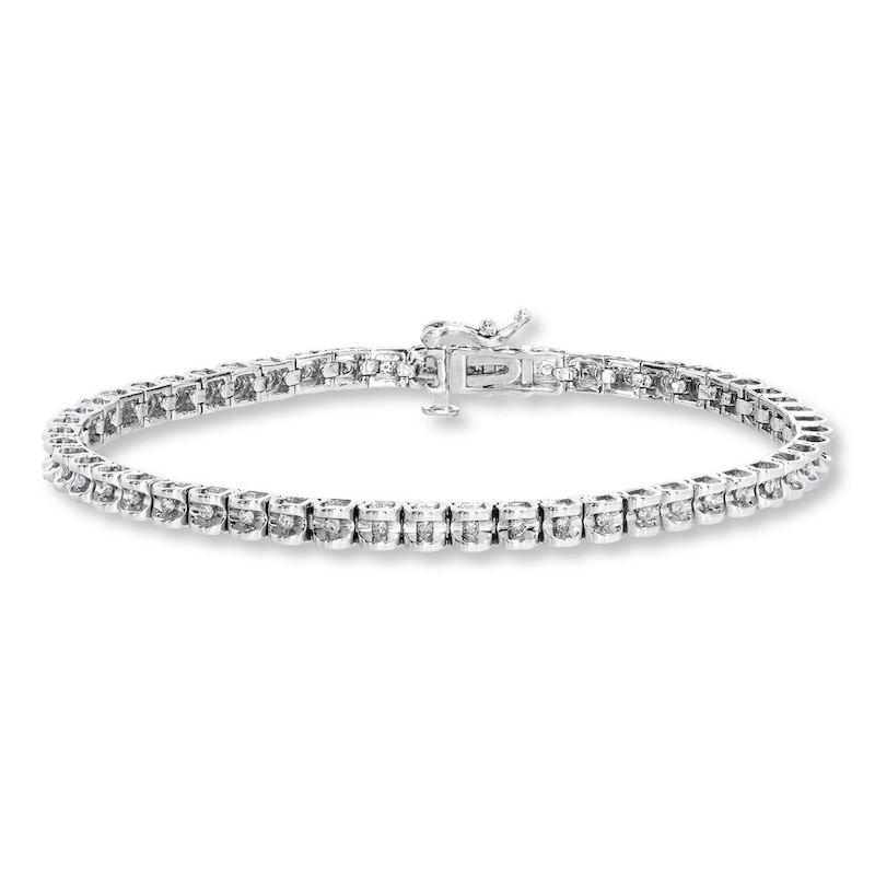Main Image 1 of Previously Owned Bracelet 1/2 ct tw Diamonds 10K White Gold 7.25"