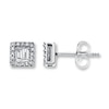 Thumbnail Image 1 of Previously Owned Diamond Earrings 1/5 ct tw Round & Baguette 10K White Gold