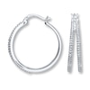 Thumbnail Image 1 of Previously Owned Diamond Hoop Earrings 1/15 ct tw Sterling Silver