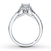 Thumbnail Image 2 of Previously Owned Diamond Engagement Ring 7/8 ct tw Princess/Round 14K White Gold
