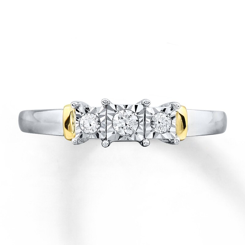 Main Image 1 of Previously Owned Diamond Ring 1/8 ct tw Sterling Silver & 10K Yellow Gold