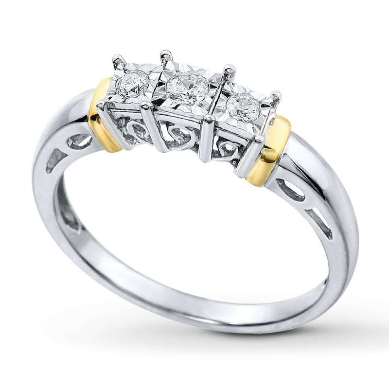 Main Image 3 of Previously Owned Diamond Ring 1/8 ct tw Sterling Silver & 10K Yellow Gold