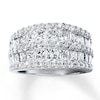 Thumbnail Image 1 of Previously Owned Diamond Anniversary Ring 2-1/2 cttw Princess & Round 14K White Gold