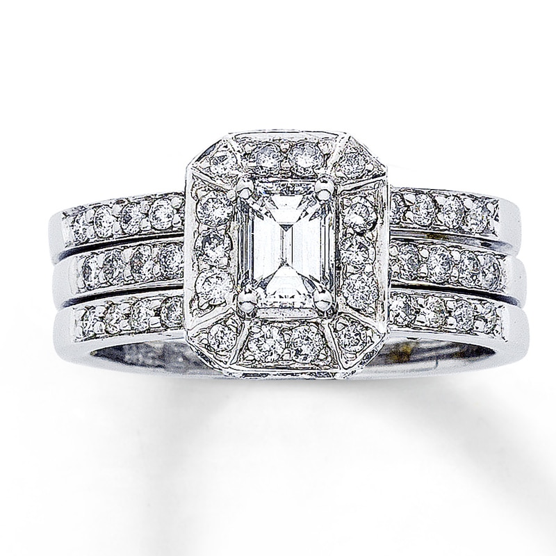 Previously Owned Diamond Bridal Set 1-1/8 ct tw 14K White Gold