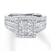 Thumbnail Image 1 of Previously Owned Multi-Stone Diamond Engagement Ring 1-1/2 ct tw Round-cut 14K White Gold