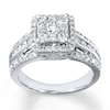 Thumbnail Image 4 of Previously Owned Multi-Stone Diamond Engagement Ring 1-1/2 ct tw Round-cut 14K White Gold