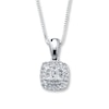 Thumbnail Image 1 of Previously Owned Diamond Necklace 1/4 ct tw Princess & Round-Cut 10K White Gold