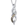 Thumbnail Image 1 of Previously Owned Diamond Necklace 1/3 ct tw Brown/White 10K White Gold
