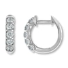 Thumbnail Image 1 of Previously Owned Diamond Hoops 1 ct tw Round-cut 18K White Gold Earrings