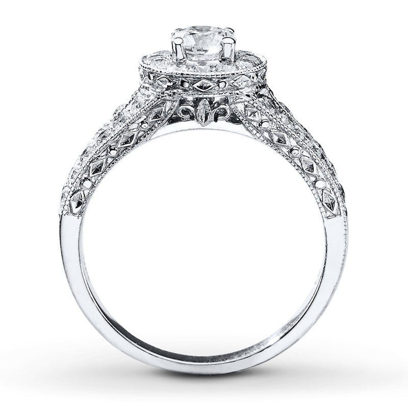 Previously Owned Diamond Engagement Ring 1 ct tw Round-cut 14K White ...