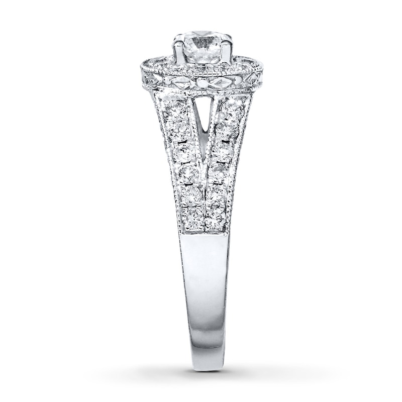 Main Image 3 of Previously Owned Diamond Engagement Ring 1 ct tw Round-cut 14K White Gold