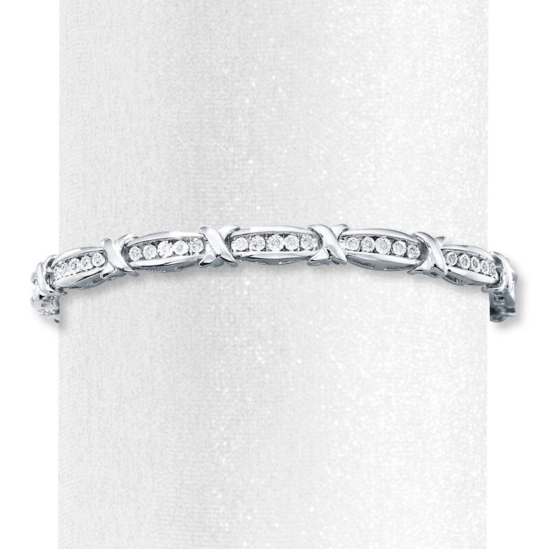 Main Image 1 of Previously Owned Bracelet 1/4 ct tw Diamonds Sterling Silver 7.5"