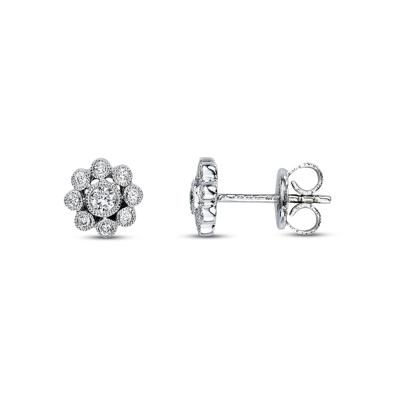 Previously Owned Neil Lane Diamond Flower Earrings 1/4 ct tw 14K White Gold