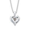 Thumbnail Image 1 of Previously Owned Diamond Heart Necklace 1/15 ct tw Round-cut Sterling Silver
