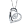 Thumbnail Image 1 of Previously Owned Heart Necklace 1/4 ct tw Black & White Diamonds Sterling Silver