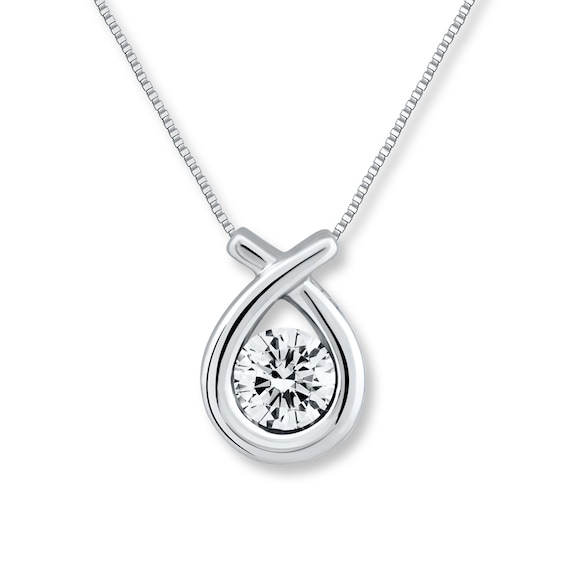 Previously Owned Diamond Necklace 1/3 carat Round-cut 10K White Gold
