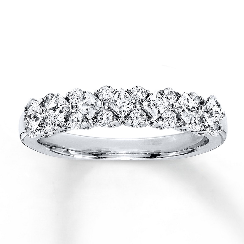 Main Image 1 of Previously Owned Diamond Anniversary Band 3/4 ct tw Princess & Round-cut 18K White Gold