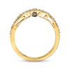 Thumbnail Image 2 of Previously Owned Le Vian Bridal Diamond Contoured Wedding Band 1/5 ct tw 14K Honey Gold